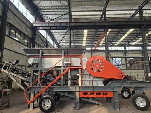 Мобильная щековая дробилка на колесах PE400х600 с питателем, конвейером Фото 7